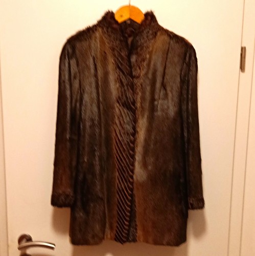 Damen pelz jacke mantel braun - damen,