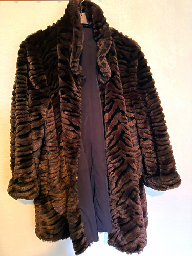 Vintage damen kunstpelz mantel - kunstpelz,