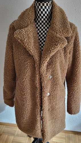 Damen teddybär mantel braun - teddybär-mantel,,
