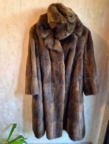 Damen pelzmantel braun - braun, gr.