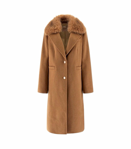 Damen mantel lang braun mit - damen,