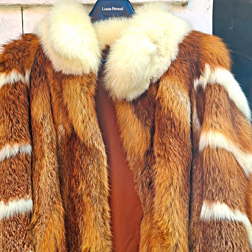 Damen pelzmantel braun weiß - damen,