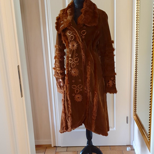 Damen mantel braun midi - damen,