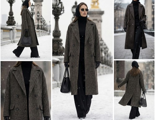 Damen oversized mantel braun - damen,