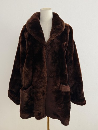 Brauner fellmantel damen - brauner,