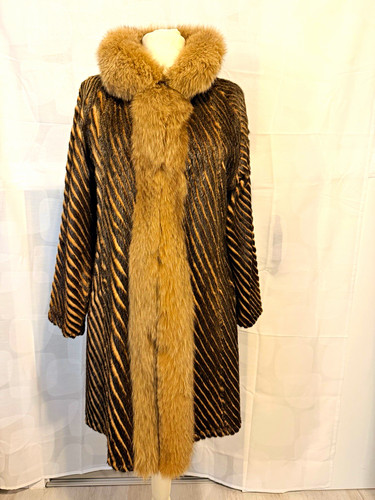 Damen pelzmantel lang mit - damen,