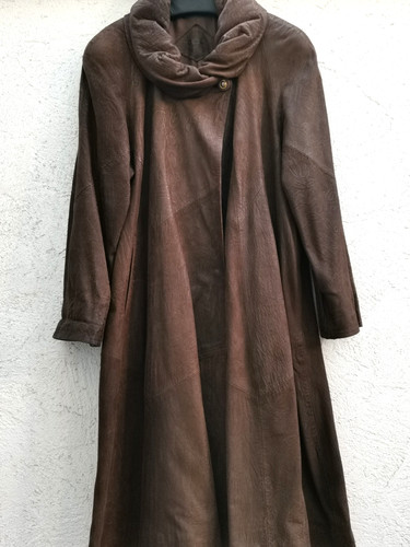 Damen ledermantel braun m - gr.,